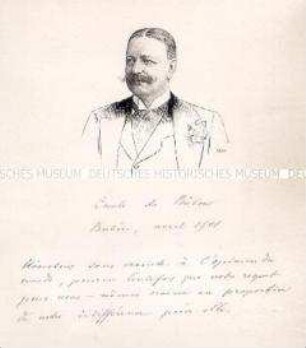 Albumblatt mit dem Porträt des Reichskanzlers und preußischen Ministerpräsidenten Bernhard Fürst von Bülow