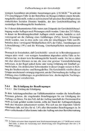 197-199, 5.4.4.1 Der Umfang der Erledigung