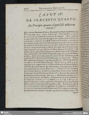 Caput IV. De Praecepto Quarto