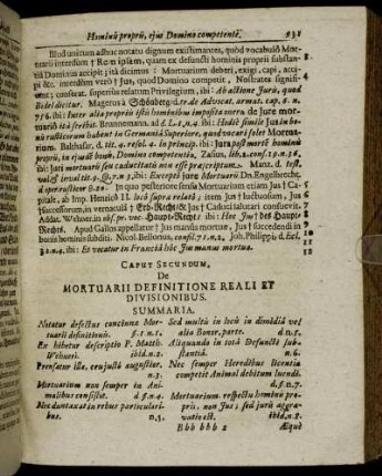 Caput Secundum. De Mortuarii Definitione Reali Et Divisionibus.