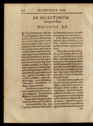 De Secretorum Scriptoribus Discursus XX.