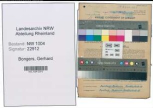 Entnazifizierung Gerhard Bongers , geb. 08.07.1900 (Maschinist)