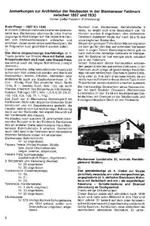 Anmerkungen zur Architektur der Neubauten in der Blankeneser Feldmark zwischen 1867 und 1930 : (Fortsetzung)