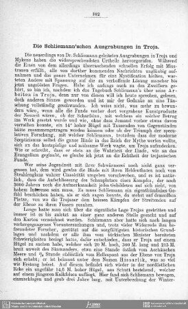 Die Schliemann'schen Ausgrabungen in Troja