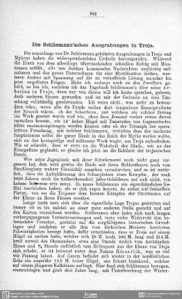 Die Schliemann'schen Ausgrabungen in Troja