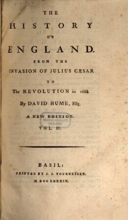 The History Of England : From The Invasion Of Julius Caesar To The Revolution in 1688., 4