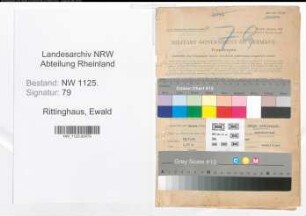 Entnazifizierung Ewald Rittinghaus , geb. 16.07.1902 (Zeichner)