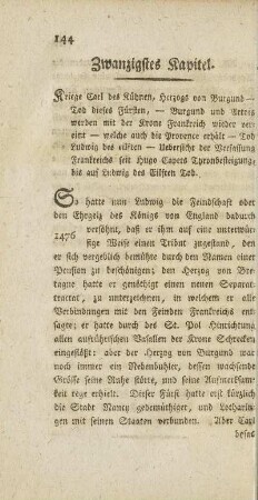 Zwanzigstes Kapitel. Kriege Carl des Kühnen, Herzogs von Burgund ....