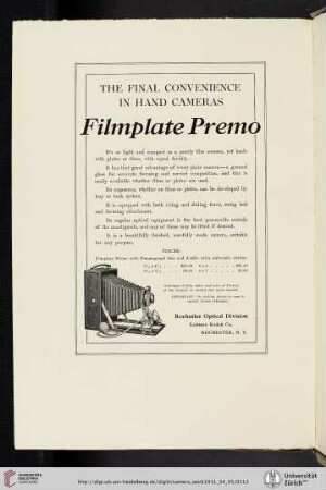 Rochester Optical Division, Eastman Kodak Co. [Filmplate Premo Camera]