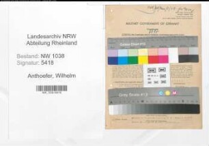 Entnazifizierung Wilhelm Anthoefer , geb. 31.12.1902 (Finanzbeamter)
