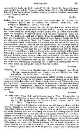 375-376, Ernst Franz Weisl. Kommentar zu den Militärstrafprozeßordnungen für die gemeinsame Wehrmacht und für die Landwehre in Österreich und Ungarn vom 5. Juli 1912
