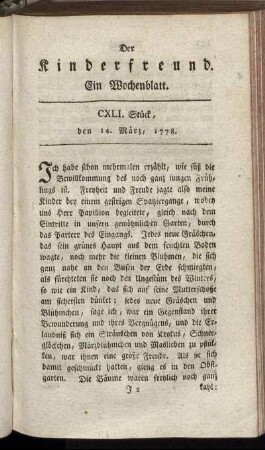 CXLI. Stück, den 14. März, 1778
