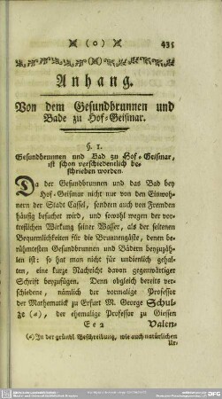 Anhang, Von dem Gesundbrunnen und Bade zu Hof-Geismar