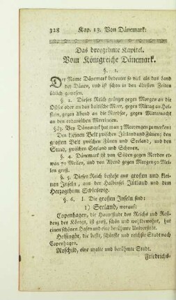 Das dreyzehnte Kapitel. Vom Königreiche Daenemark