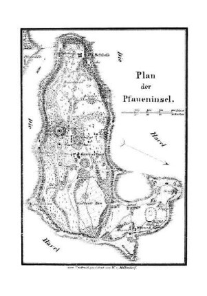 Karte: Plan der Pfaueninsel
