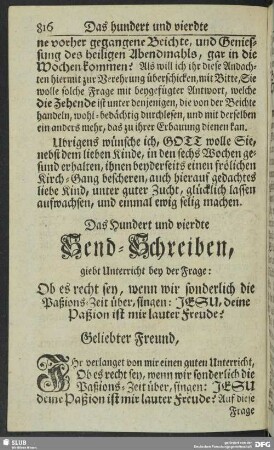Das Hundert und vierdte Send-Schreiben