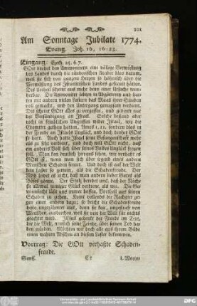Am Sonntage Jubilate 1774. Evang. Joh. 16, 16 - 23.