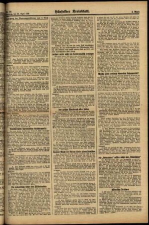 Dritte Ausgabe vom Samstag, den 29. April 1939.