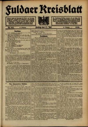 Ausgabe vom Freitag, den 17. Juli 1914.