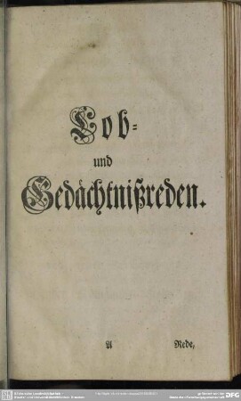 Lob- und Gedächtnißreden