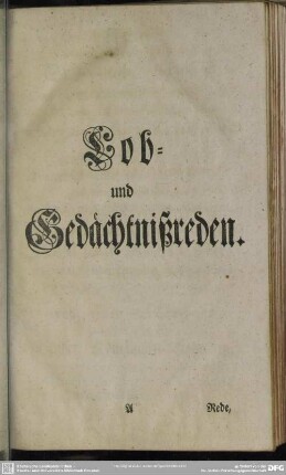 Lob- und Gedächtnißreden
