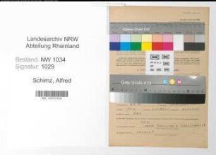 Entnazifizierung Alfred Schimz , geb. 04.02.1911 (Stabsfeldwebel)