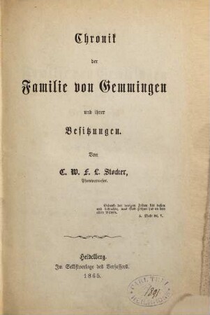 Die Linie von Gemmingen-Guttenberg, 1. Guttenberg, Vonfeld, Fürfeld