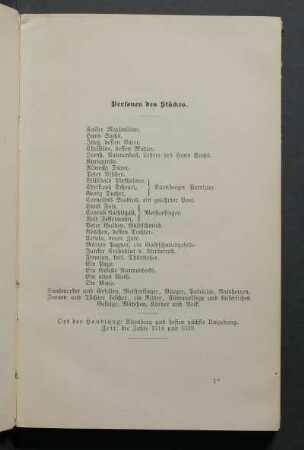 Personen des Stückes.