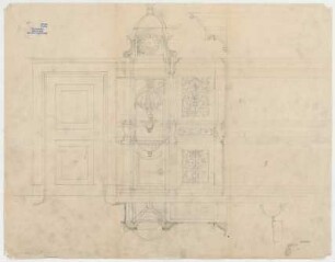 Thiersch, Friedrich von; München; Justizpalast - Wand (Teilansicht, Schnitt)