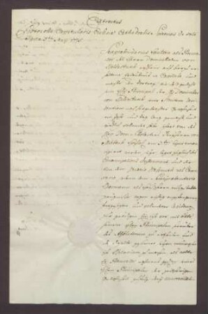 Zeugnis über die Erfüllung der Residenzpflicht und Universitätsstudien durch Clemens Vinzenz von der Heyden gen. Belderbusch.