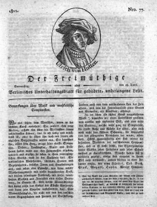 Nro. 77, Donnerstag, den 18. April 1811