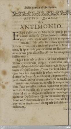 SECTIO QUARTA de ANTIMONIO.