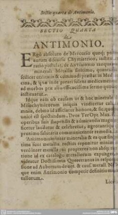 SECTIO QUARTA de ANTIMONIO.