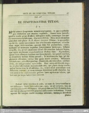 Sect. IV. De Symptomatibus Tetani