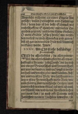 XXXIV. Um Christliche beständige Freundschafft.