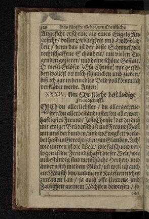 XXXIV. Um Christliche beständige Freundschafft.