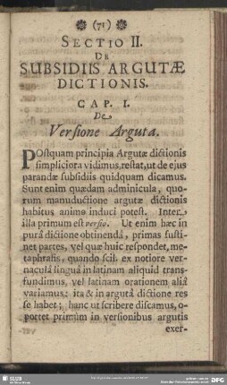 Sectio II. De Subsidiis Argutae Dictionis