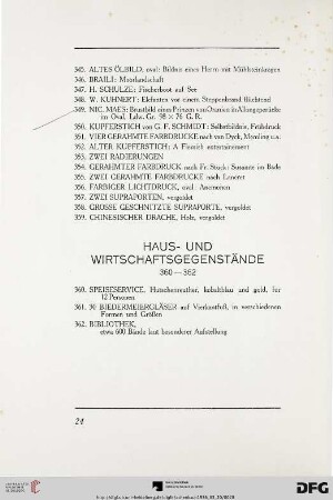 Haus- und Wirtschaftsgegenstände (Nr. 360-362)