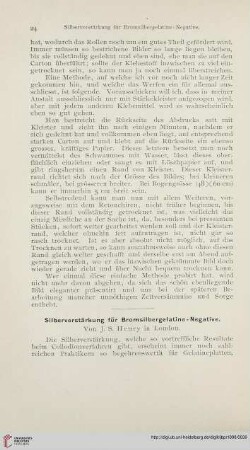 Silberverstärkung für Bromsilbergelatine-Negative