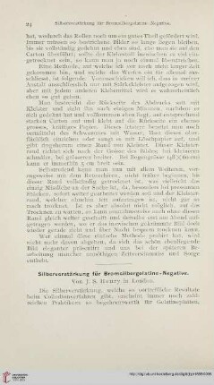 Silberverstärkung für Bromsilbergelatine-Negative