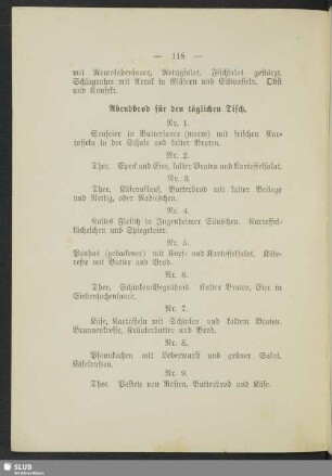 Abendbrod für den täglichen Tisch