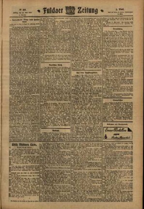 Zweite Ausgabe vom Freitag, den 13. Mai 1910.
