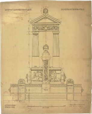 Pfann, Paul; Aschaffenburg; Ludwigsbrunnen - Aufriss