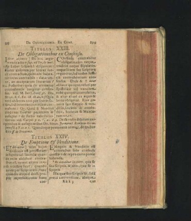 Titulus XXIII. De Obligationibus ex Consensu.