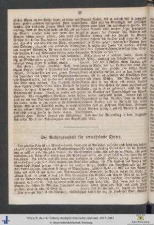 Die Rettungsanstalt für verwahrloste Kinder.