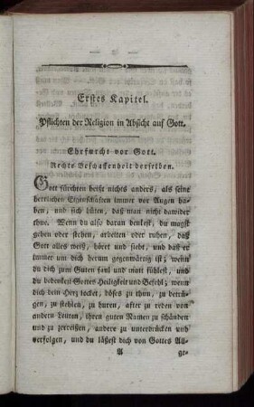 Erstes Kapitel. Pflichten der Religion in Absicht auf Gott.