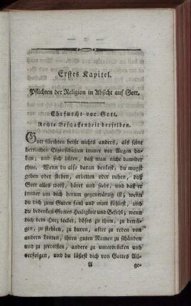 Erstes Kapitel. Pflichten der Religion in Absicht auf Gott.