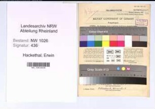 Entnazifizierung Erwin Hackethal , geb. 10.08.1895 (Buerohilfe)