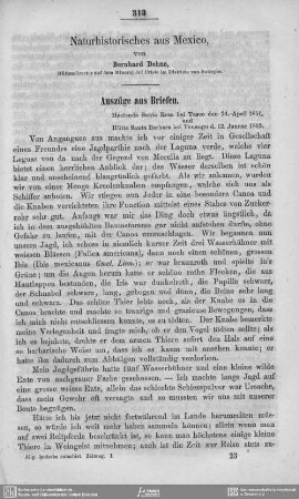 Naturhistorisches aus Mexico. Auszüge aus Briefen