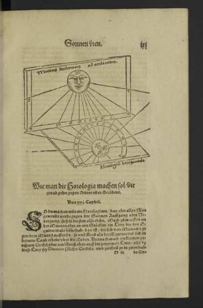 Wie man die Horologia machen sol, die gerad gehn gegen Orient oder Occident. Das xxi. Capitel.